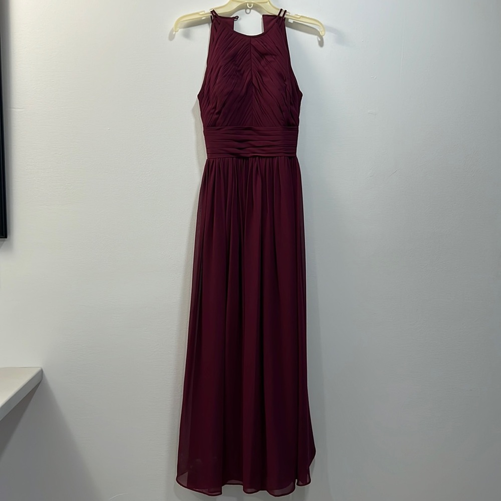 D’ zage bridesmaid dress, size 0, burgundy color